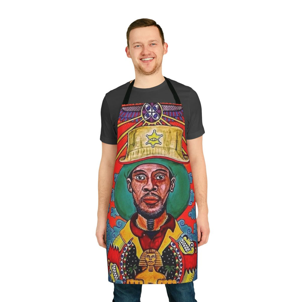 Rastafarian-themed apron featuring the artwork and design of Midnite and Vaughn Benjamin