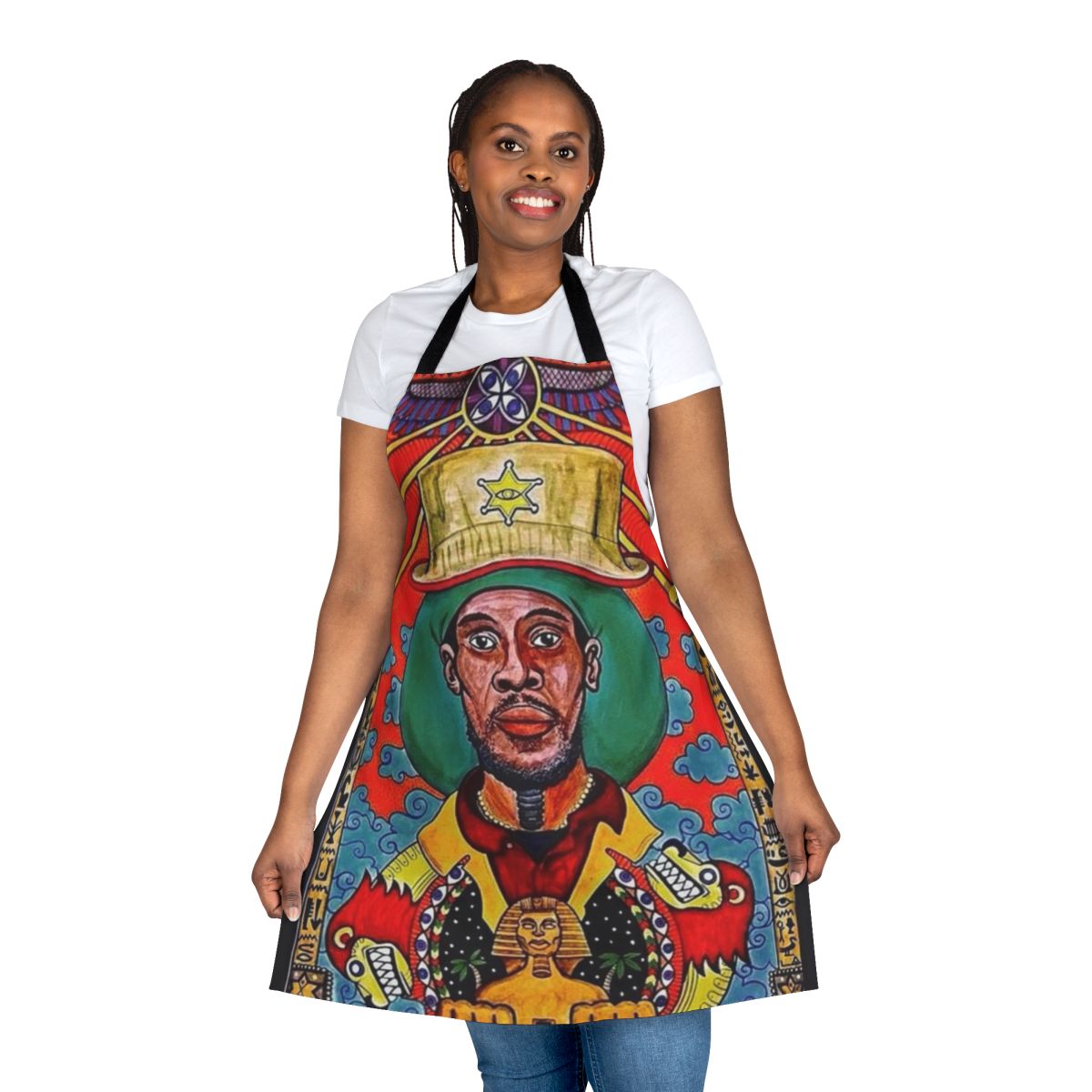Rastafarian-themed apron featuring the artwork and design of Midnite and Vaughn Benjamin
