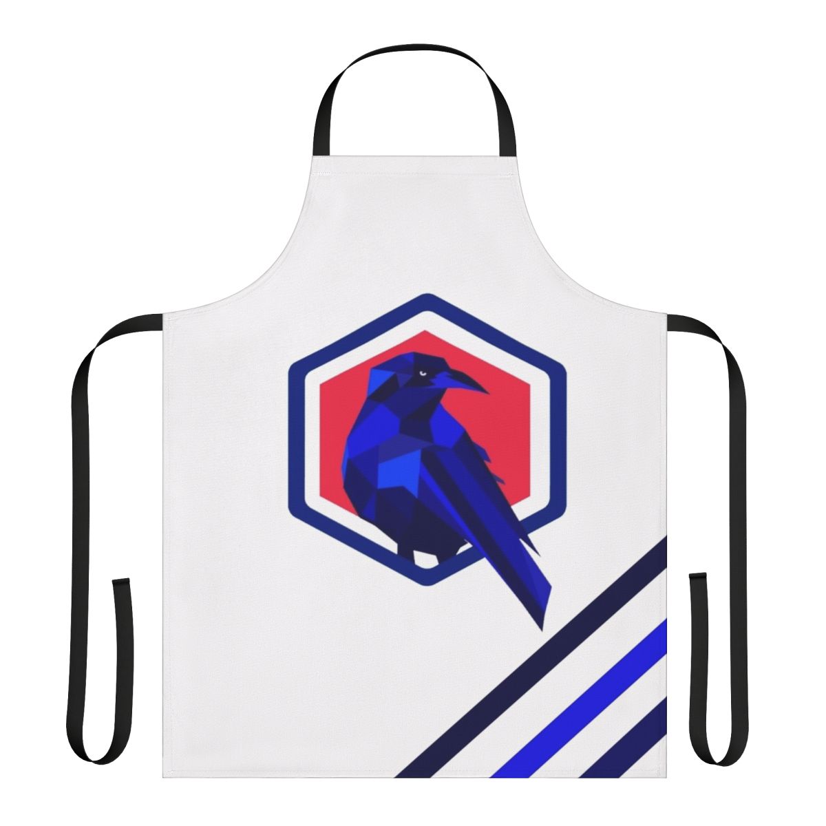 Raven-themed apron featuring the Greenhouse Academy logo and design