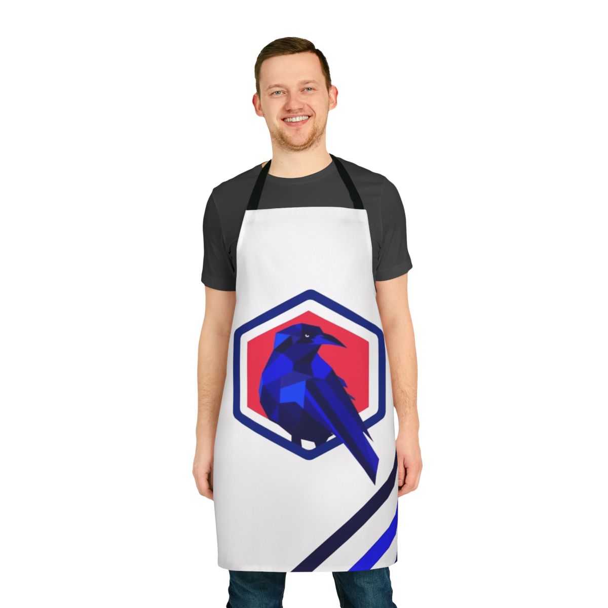 Raven-themed apron featuring the Greenhouse Academy logo and design