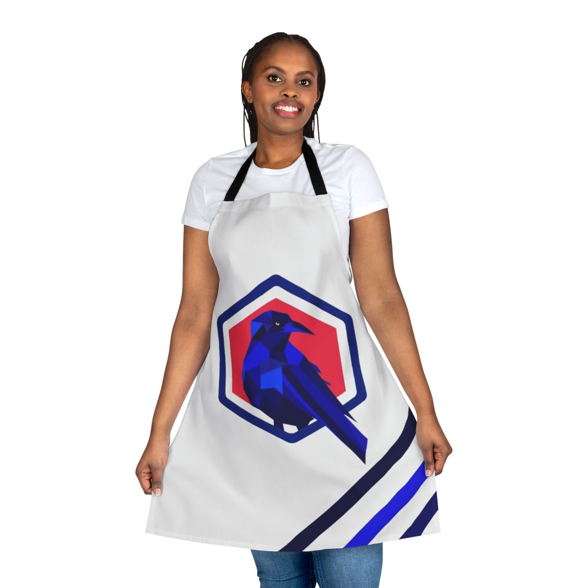 Raven-themed apron featuring the Greenhouse Academy logo and design