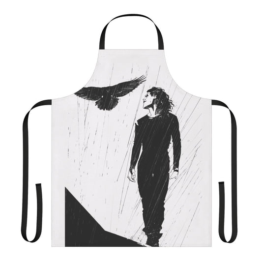 Raven-themed apron featuring imagery from the cult film The Crow