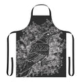 A dark and gothic-inspired apron featuring a raven or crow design, perfect for fans of emo, horror, and pagan/neopagan styles.