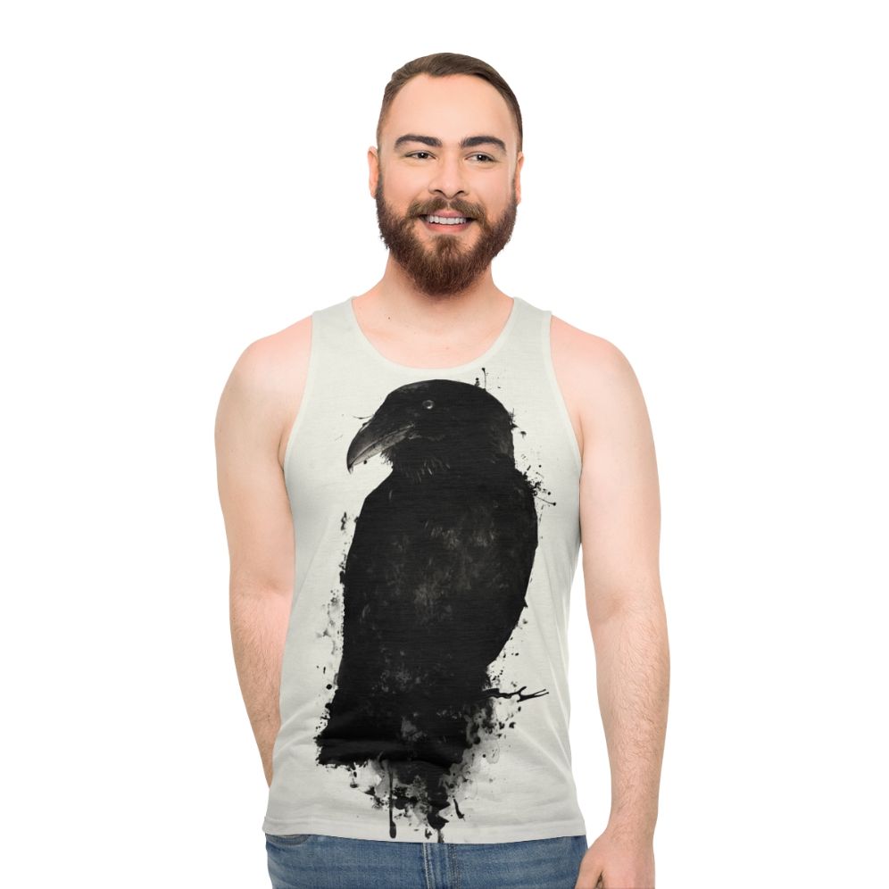 Raven unisex tank top with nature and mythology inspired design