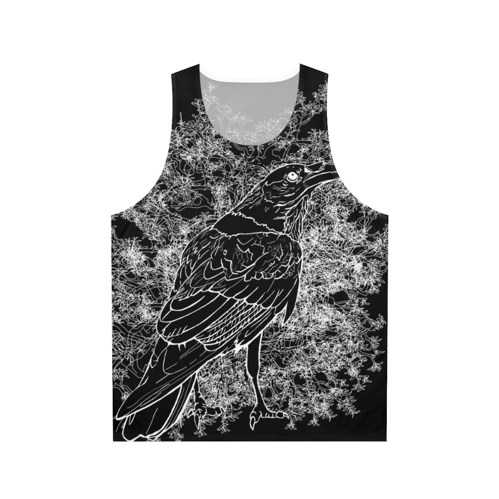 Raven Unisex Tank Top featuring a Norse mythology-inspired design