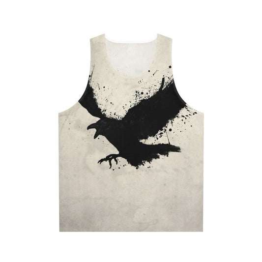 Raven unisex tank top with mythological bird design