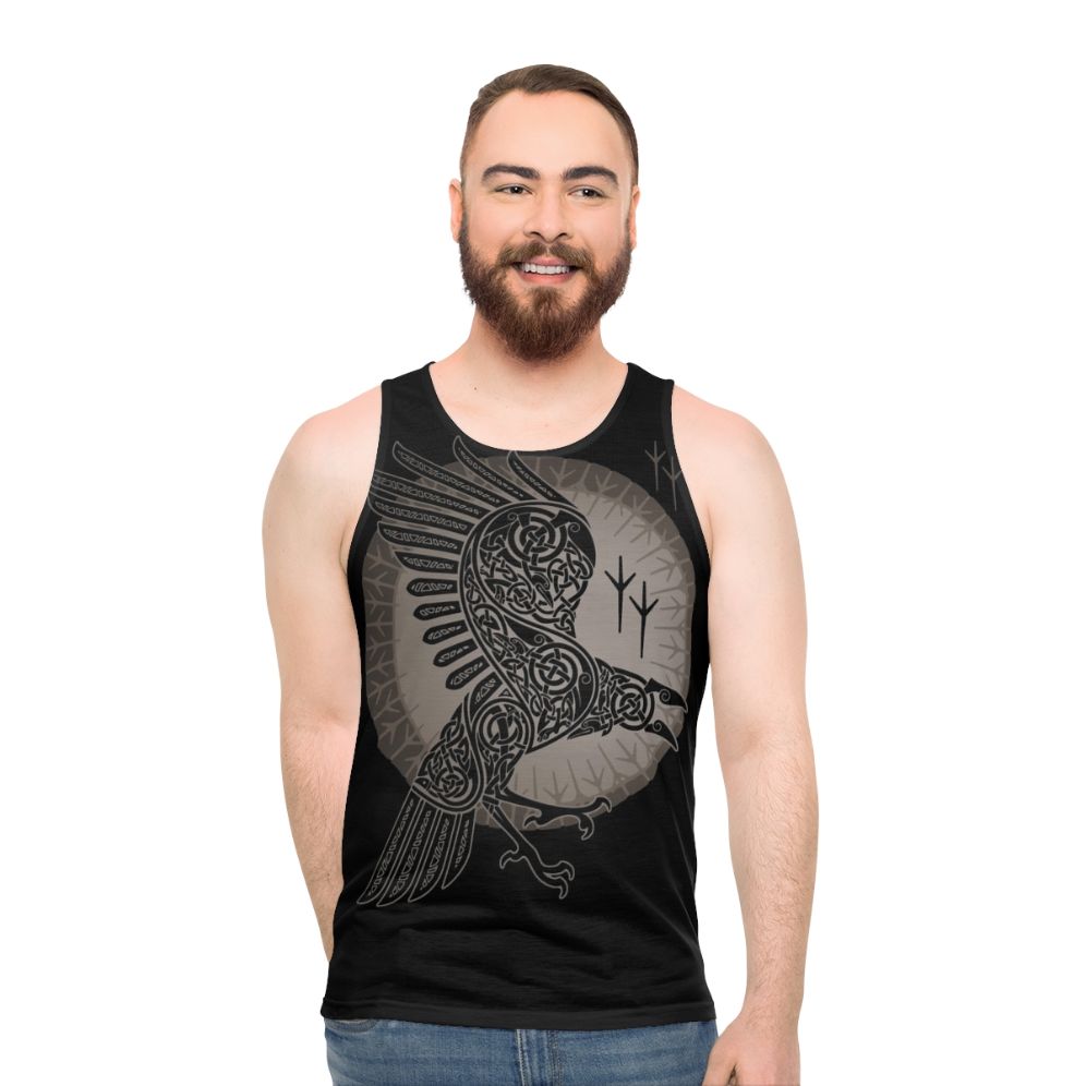 Raven Unisex Viking Tank Top with Scandinavian Tribal Design