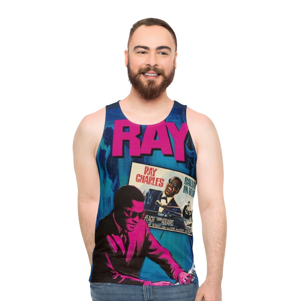 Ray Charles Ballad in Blue Unisex Tank Top