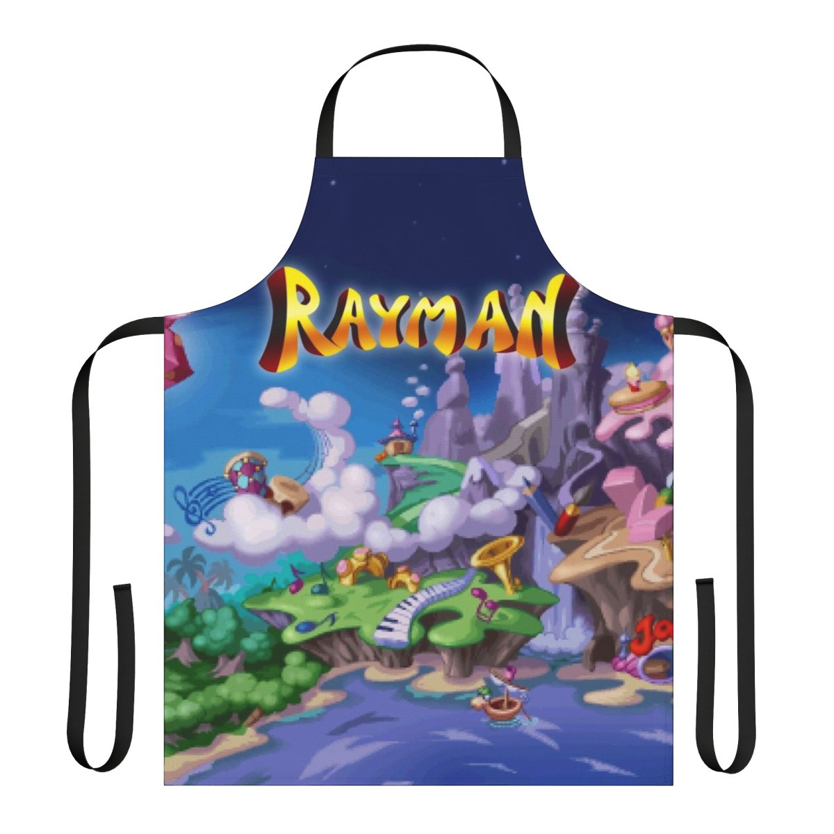 Rayman-themed apron featuring the iconic character's limbs and design