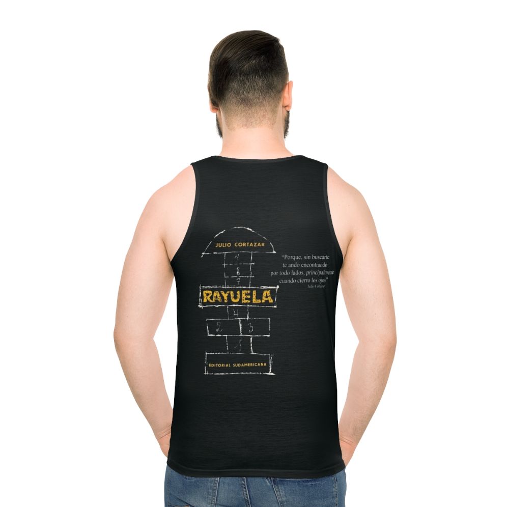 Rayuela Unisex Tank Top featuring a literary phrase