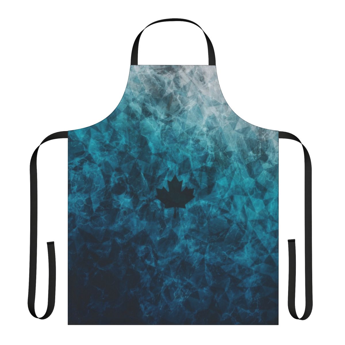 Realistic black ice inspired apron with icy, frozen pattern