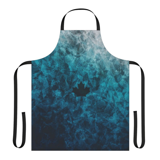 Realistic black ice inspired apron with icy, frozen pattern