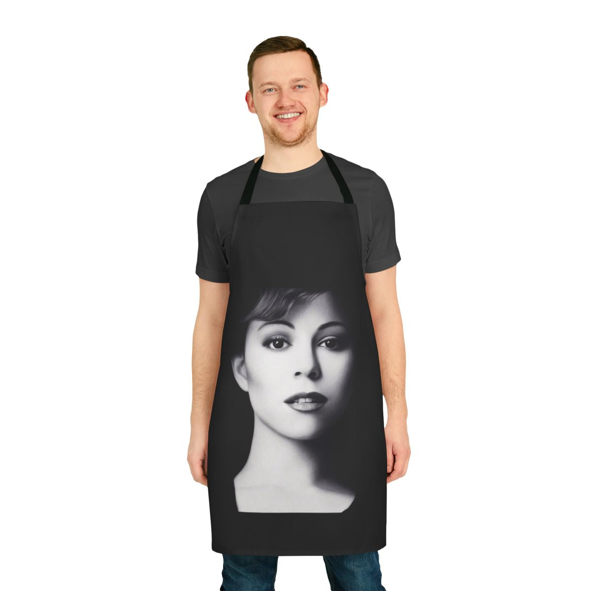 Realistic illustration apron featuring an iconic 1995 music legend