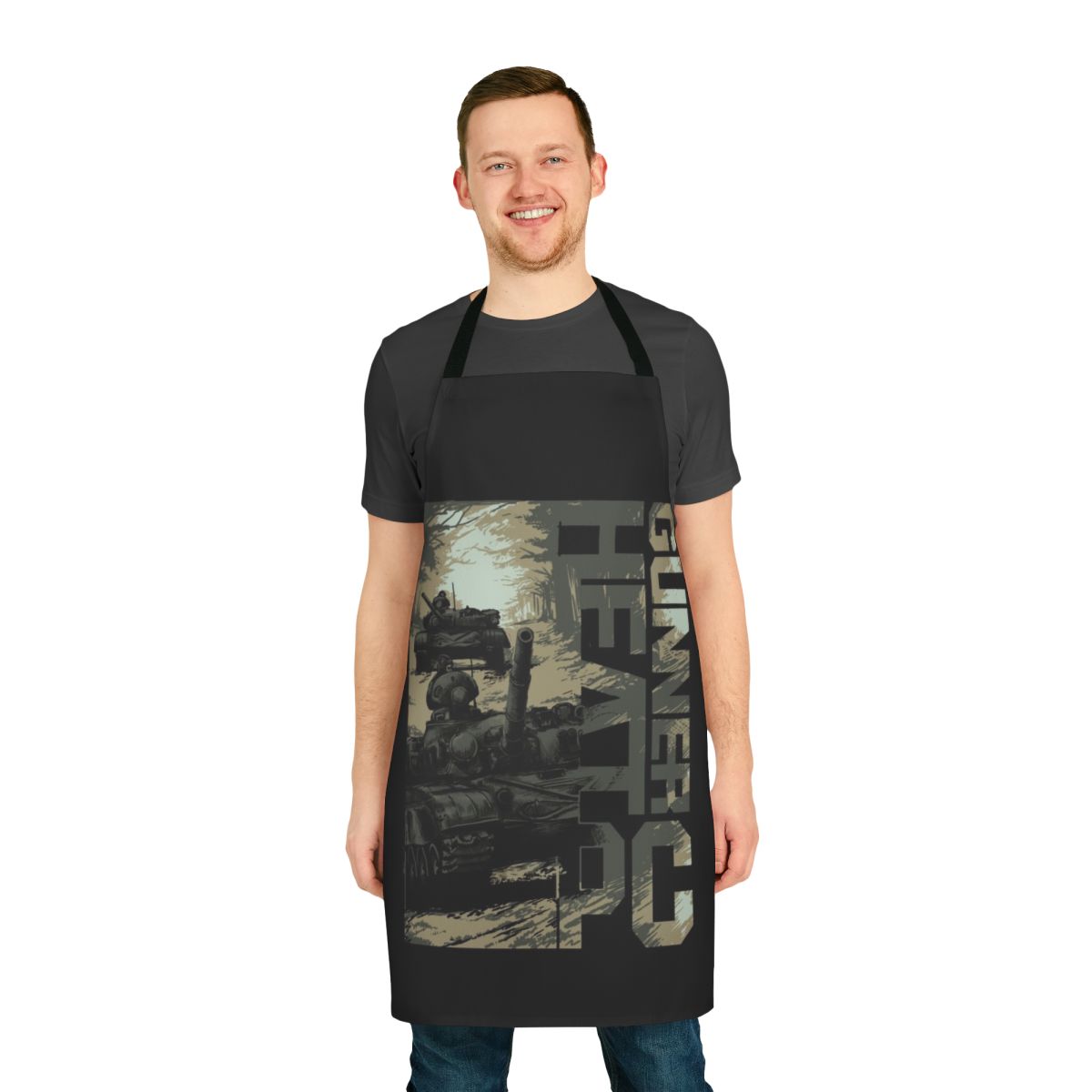 Durable apron featuring detailed T-72 tank convoy design for GHPC game enthusiasts