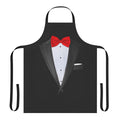 Realistic-looking tuxedo shirt styled apron for formal or costume events