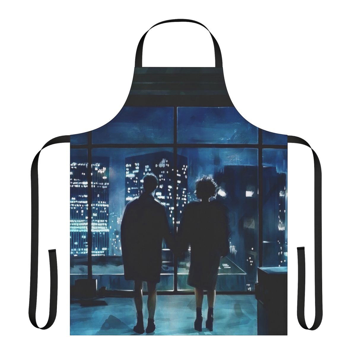 Fight Club inspired apron featuring a blue and white design