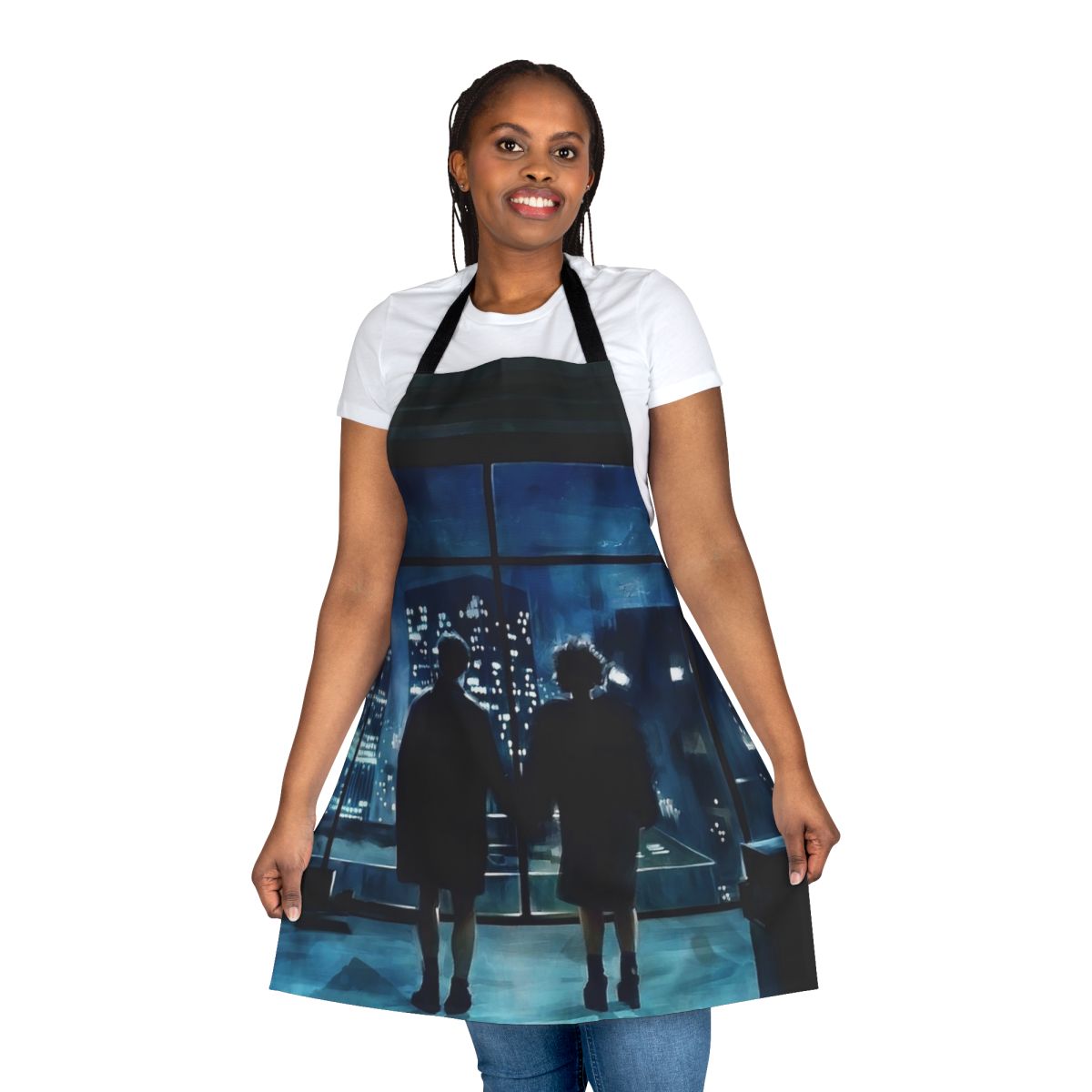 Fight Club inspired apron featuring a blue and white design