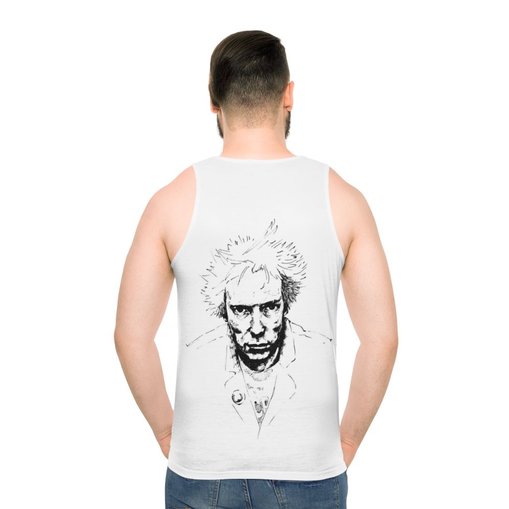 Punk rock unisex tank top with rebellious and anti-establishment design