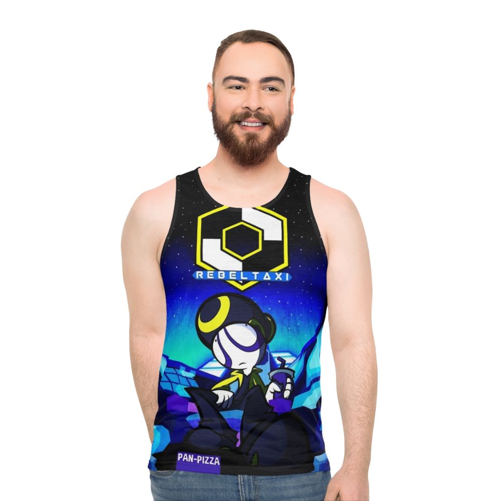 Rebeltaxi Pan Pizza Neon Galaxy Unisex Tank Top