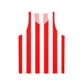 Red and white vertical stripes unisex tank top