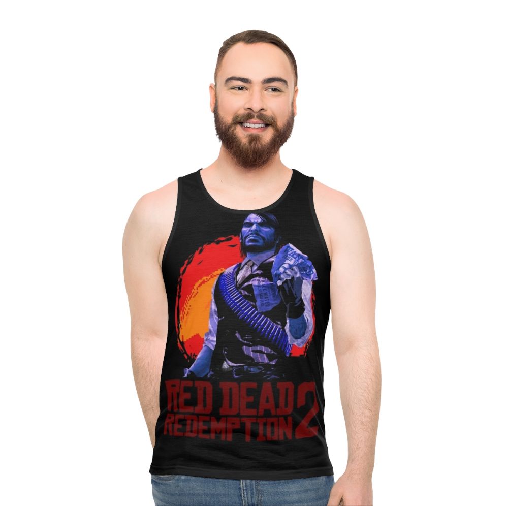 Red Dead Redemption Unisex Tank Top featuring Arthur Morgan