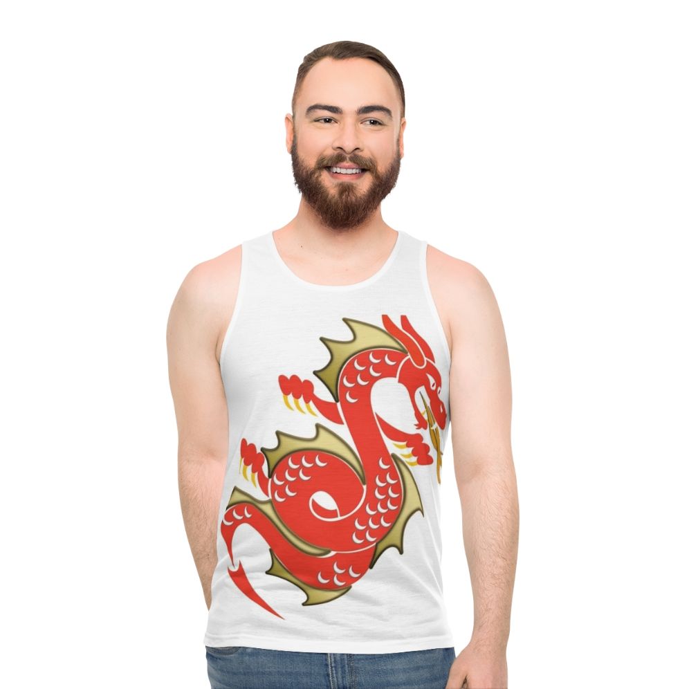 Unisex red dragon legendary creature fantasy tank top