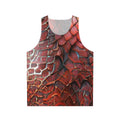 Red dragon scales unisex tank top