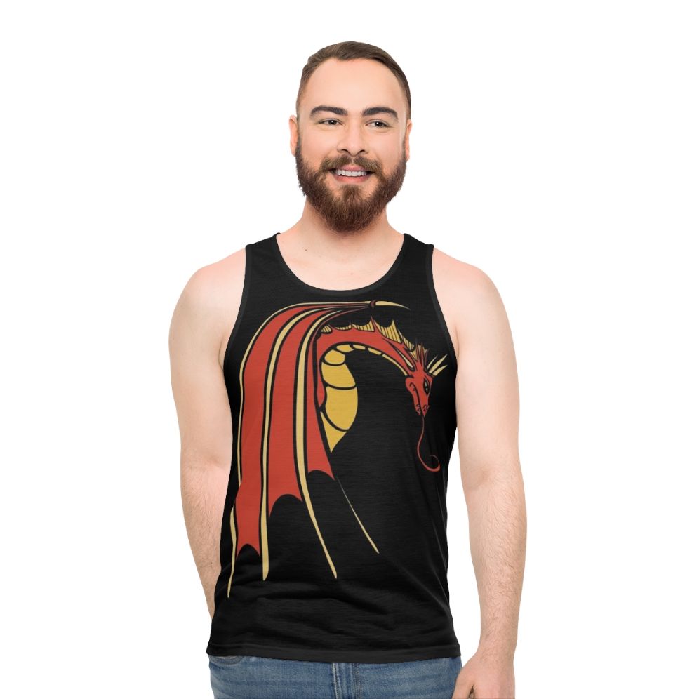 Red dragon unisex tank top