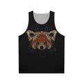 Red panda face printed on a unisex tank top
