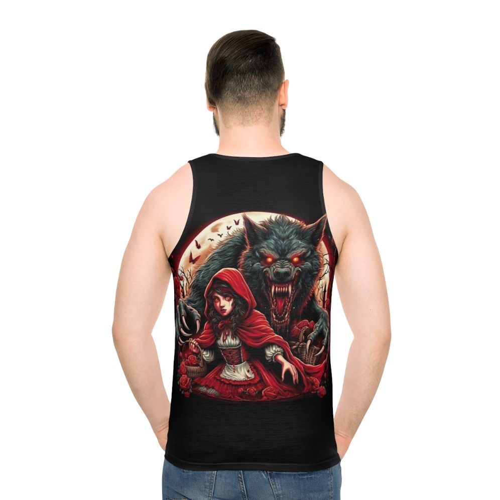 Red Riding Hood and wolf fantasy unisex tank top