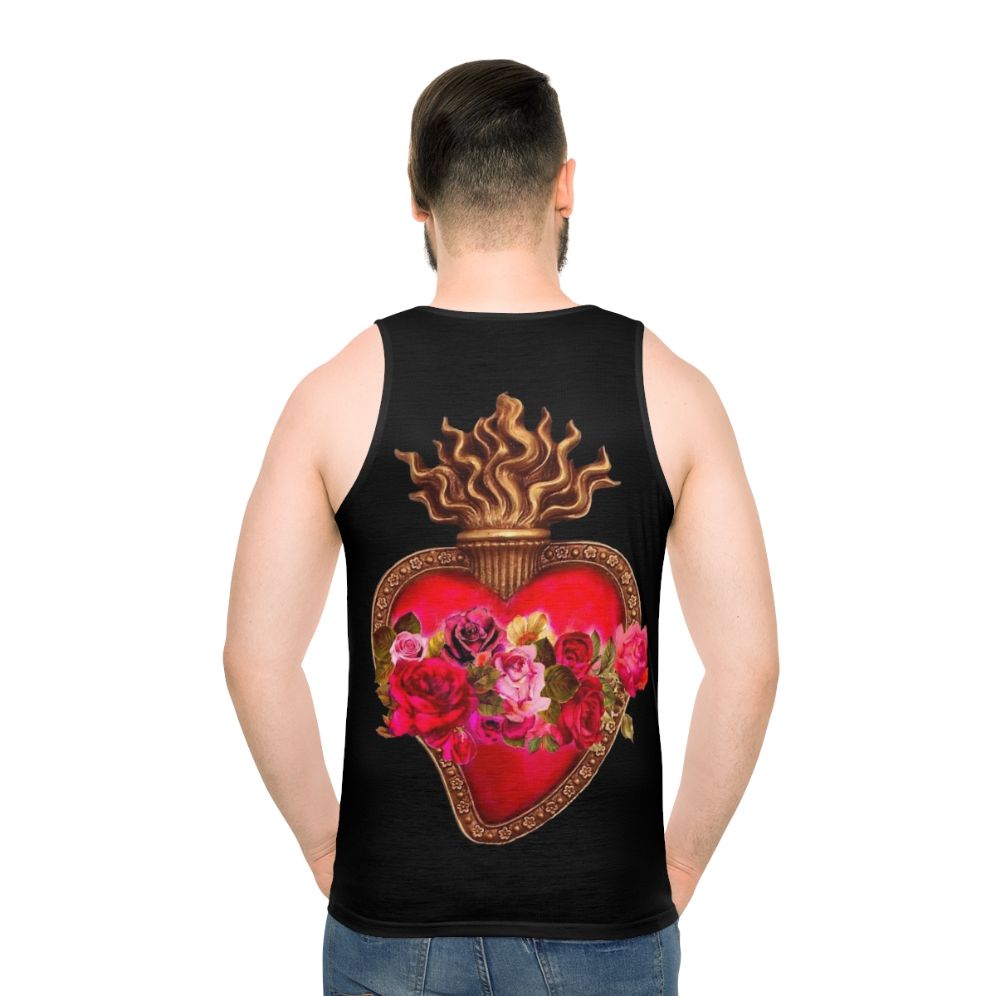 Red sacred heart and immaculate heart unisex tank top
