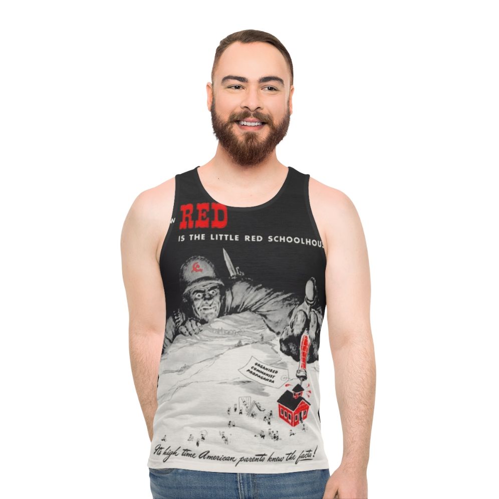 Unisex tank top with "Red School House" design
