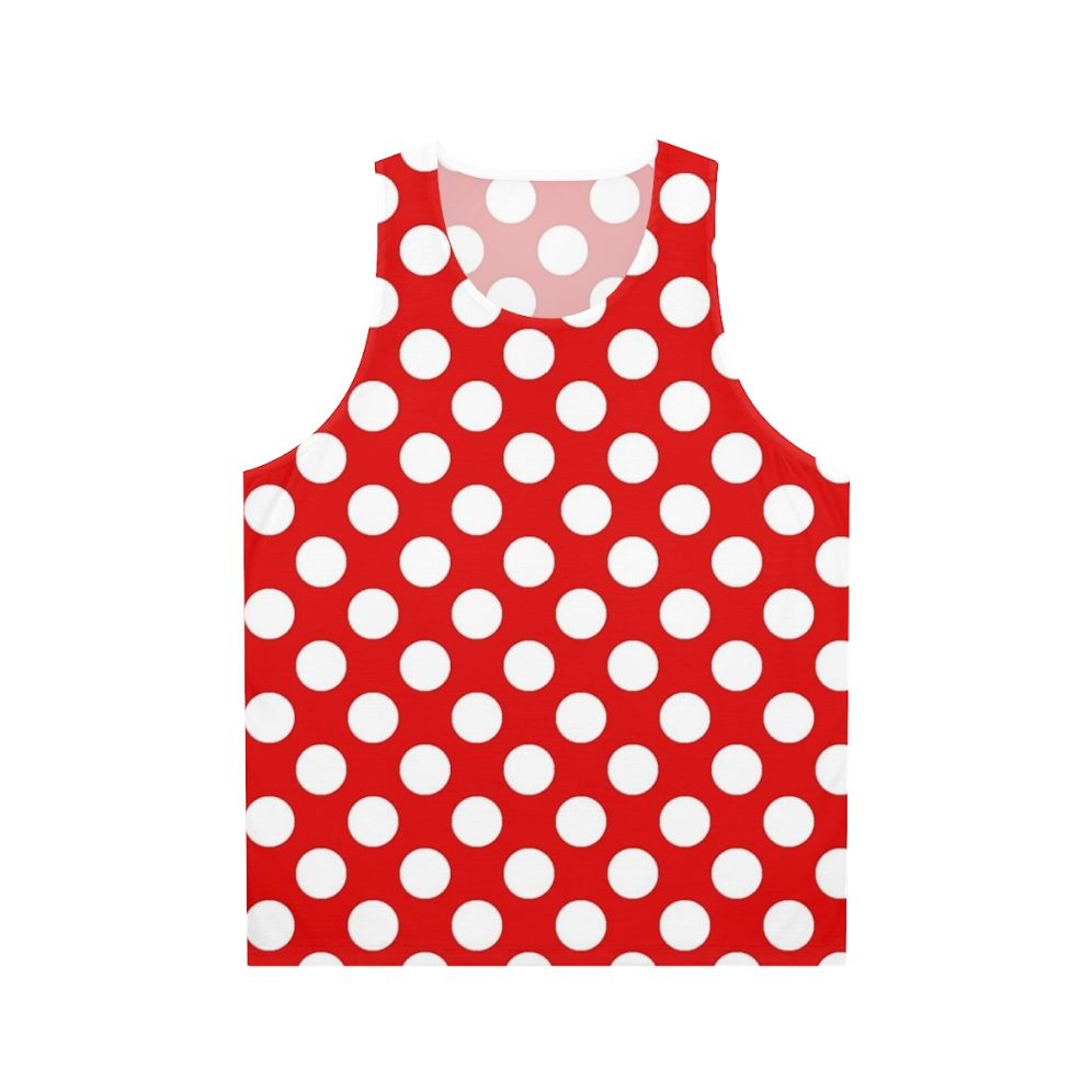 Red white polka dot unisex tank top