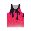 Reddish pink flame unisex tank top
