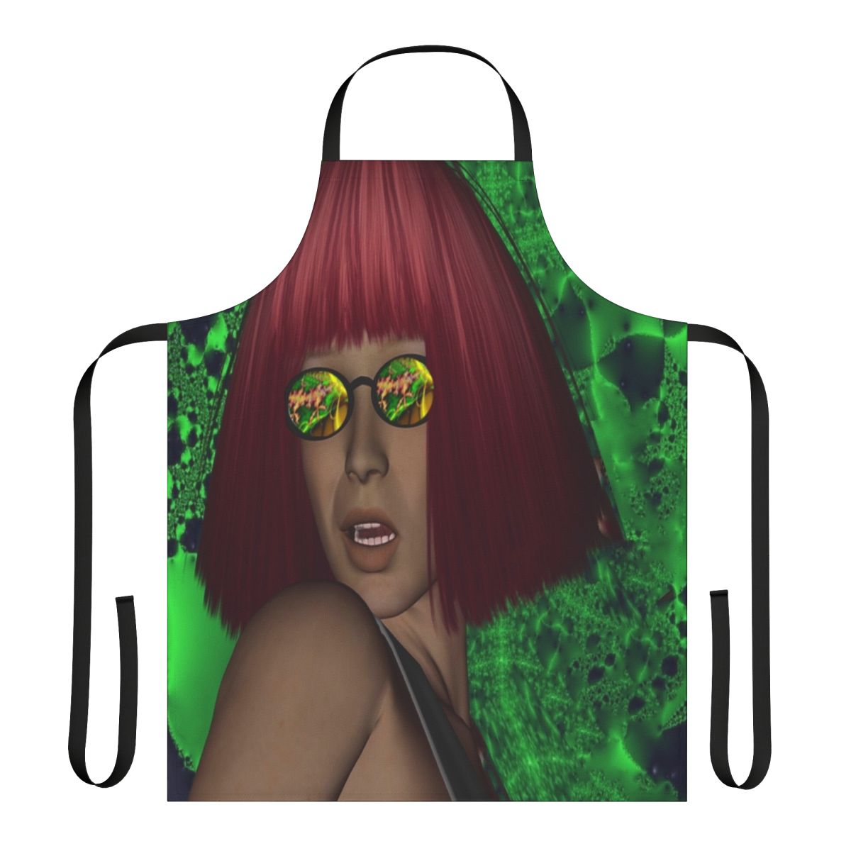 Reflective artistic apron in various colors and patterns