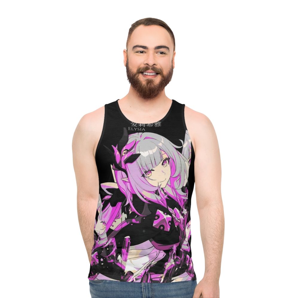 Reflective crystal unisex tank top with fantasy and anime design