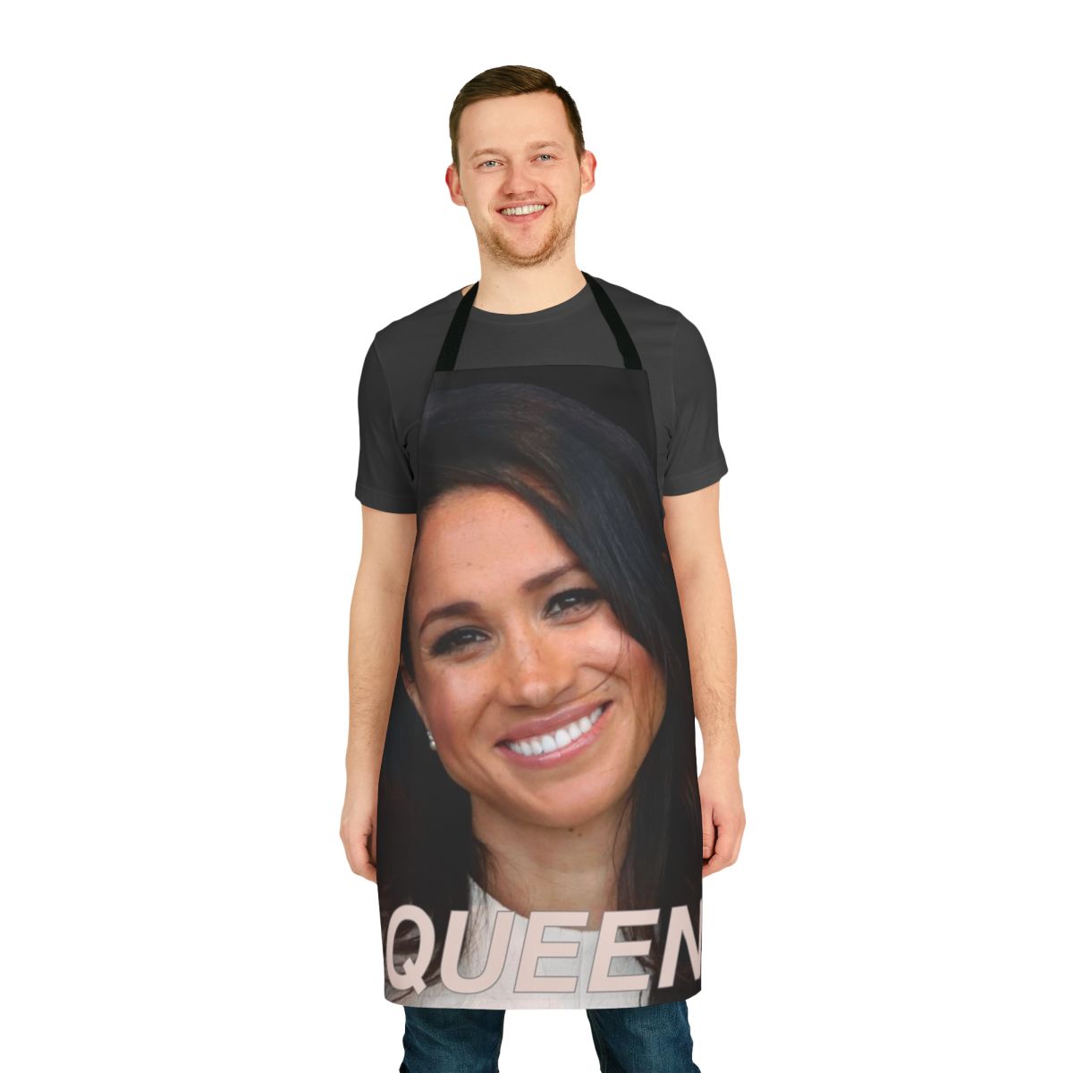 Regal Inspired Meghan Markle Apron featuring the royal family emblem and colors