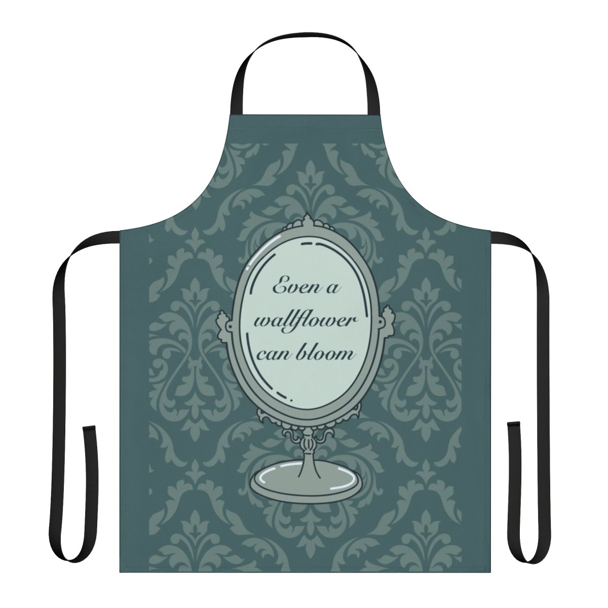Regency-inspired apron featuring Bridgerton-themed design