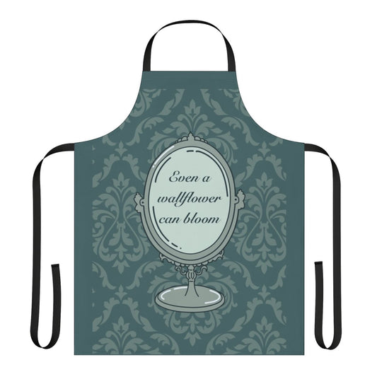 Regency-inspired apron featuring Bridgerton-themed design