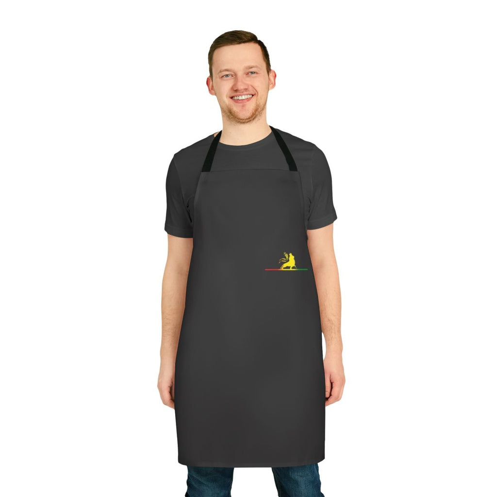 Reggae-themed apron featuring colorful Rastafarian and Jamaican inspired design