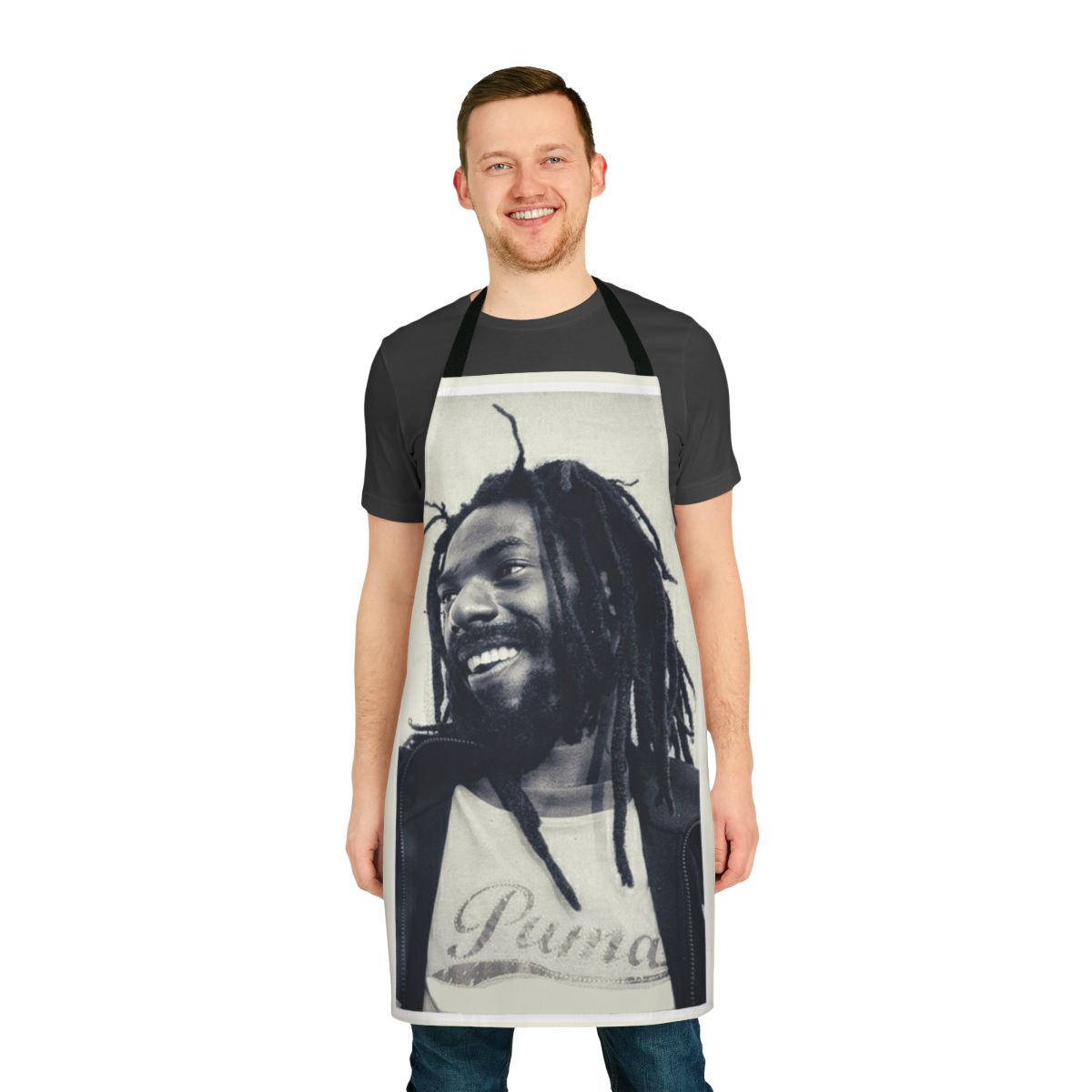 Stylish apron featuring the iconic Jamaican reggae artist Buju Banton