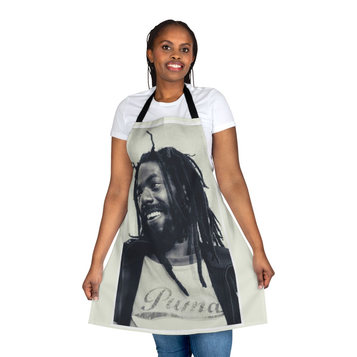 Stylish apron featuring the iconic Jamaican reggae artist Buju Banton