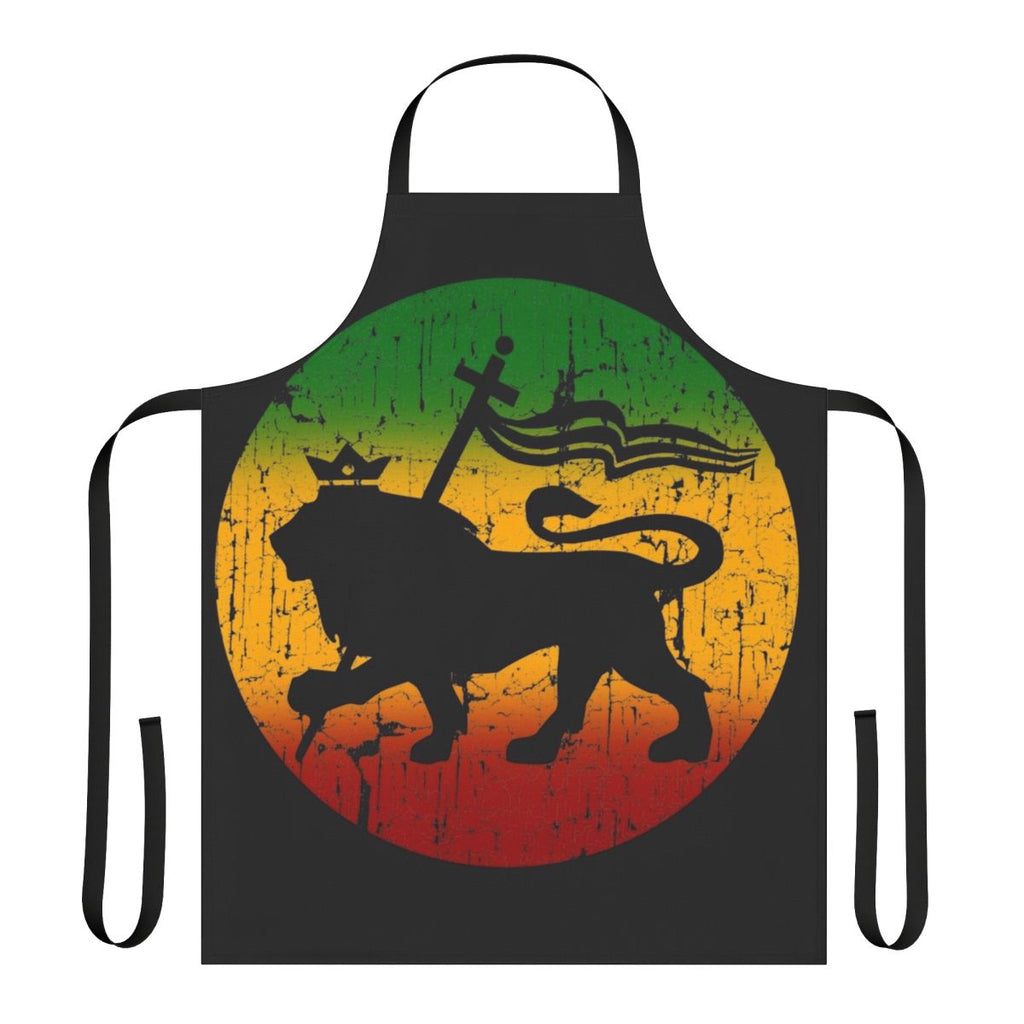 Apron featuring a vibrant lion of Judah reggae music design