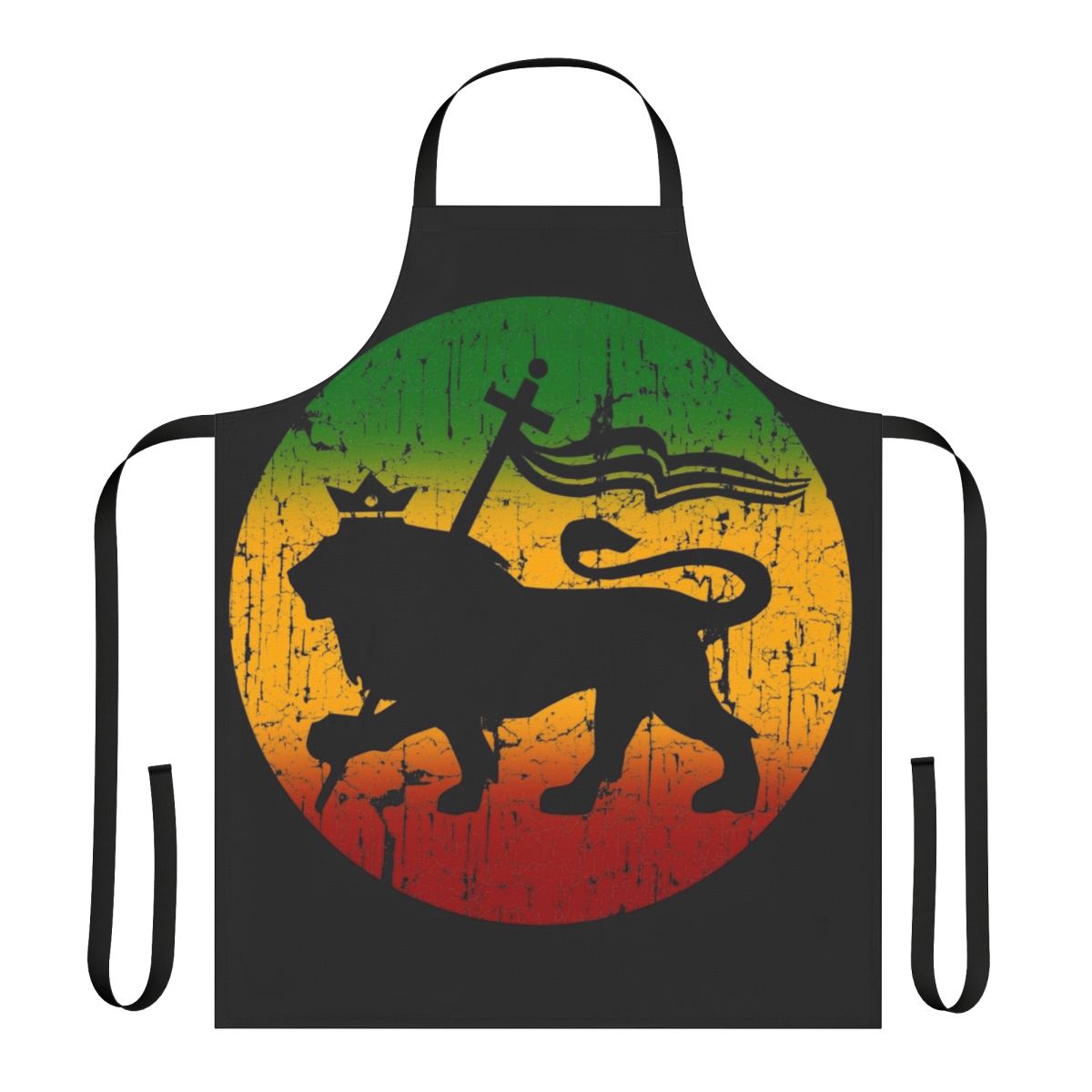Apron featuring a vibrant lion of Judah reggae music design