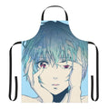 Rei Ayanami inspired apron featuring characters and artwork from the anime Neon Genesis Evangelion