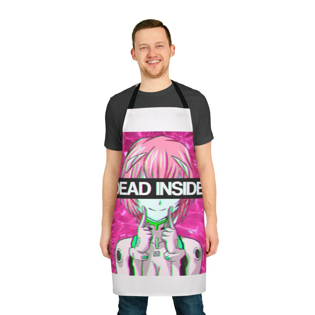 Rei Ayanami inspired apron with a sad, vaporwave aesthetic
