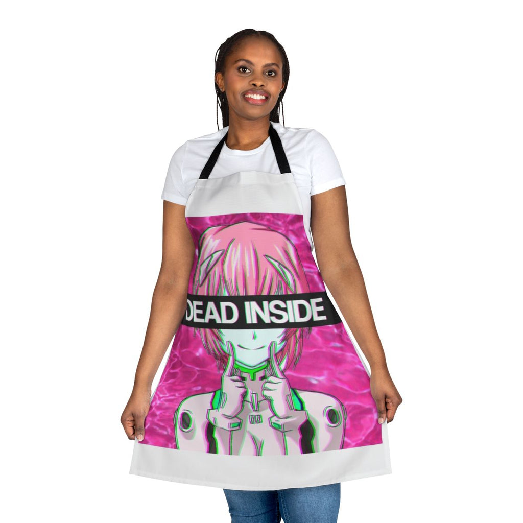 Rei Ayanami inspired apron with a sad, vaporwave aesthetic