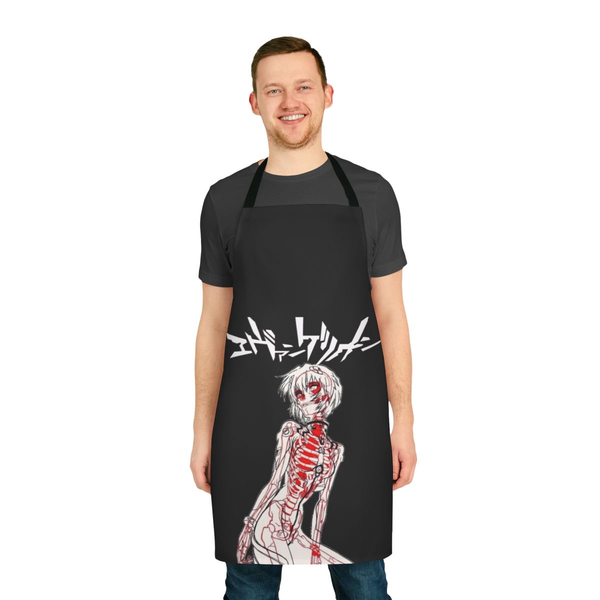 Rei Evangelion-inspired apron with x-ray design, featuring the iconic character from Neon Genesis Evangelion anime series