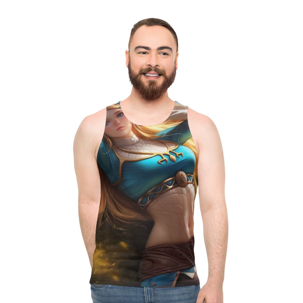 Relaxing fantasy elf unisex tank top