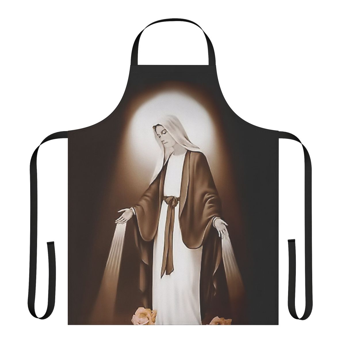 Apron featuring the religious vision of St. Bernadette Soubirous